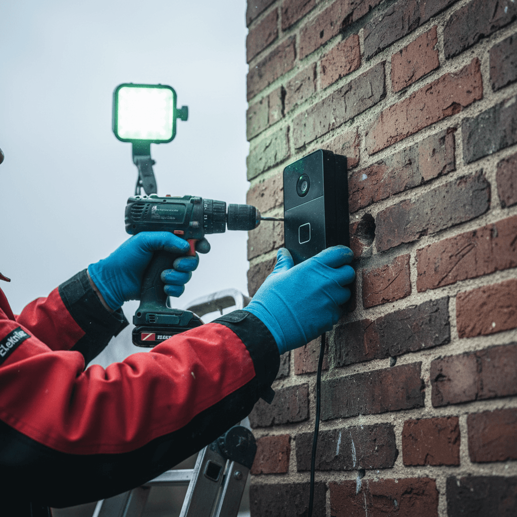 Installation einer Video-Türsprechanlage am Hauseingang